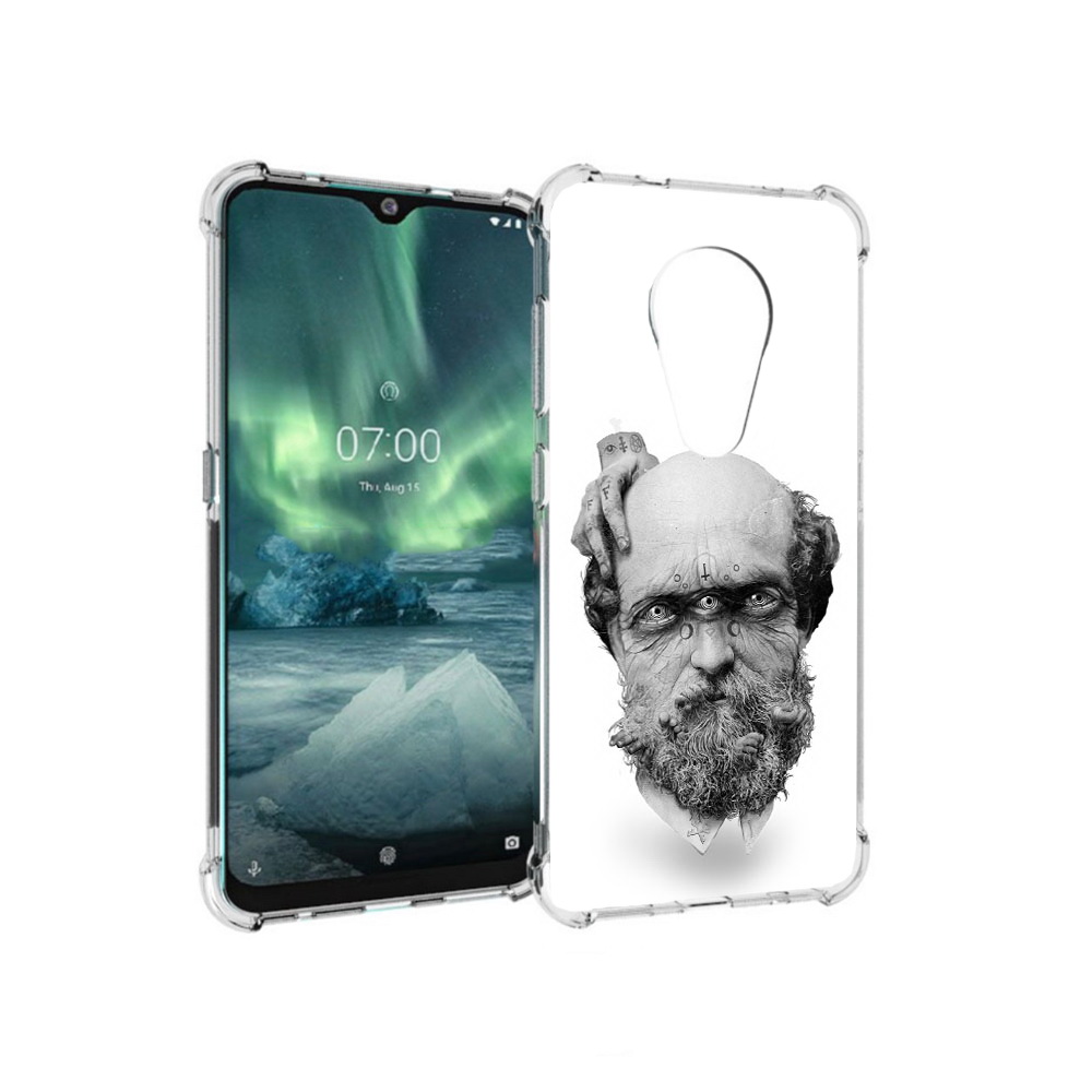 

Чехол MyPads Tocco для Nokia 7.2 страшный бородатый мужчина абстракция (PT139171.105.630), Прозрачный, Tocco