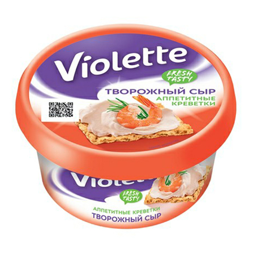 Сыр творожный Violette с креветкой 70% 140 г