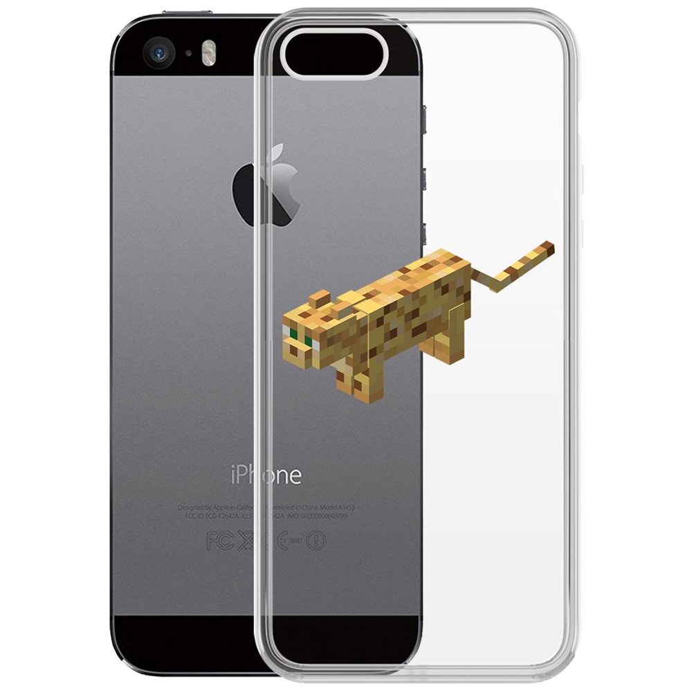 

Чехол-накладка Krutoff Clear Case Оцелот для iPhone 5/5s, Разноцветный