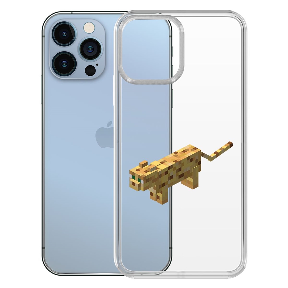 

Чехол-накладка Krutoff Clear Case Оцелот для iPhone 13 Pro, Разноцветный