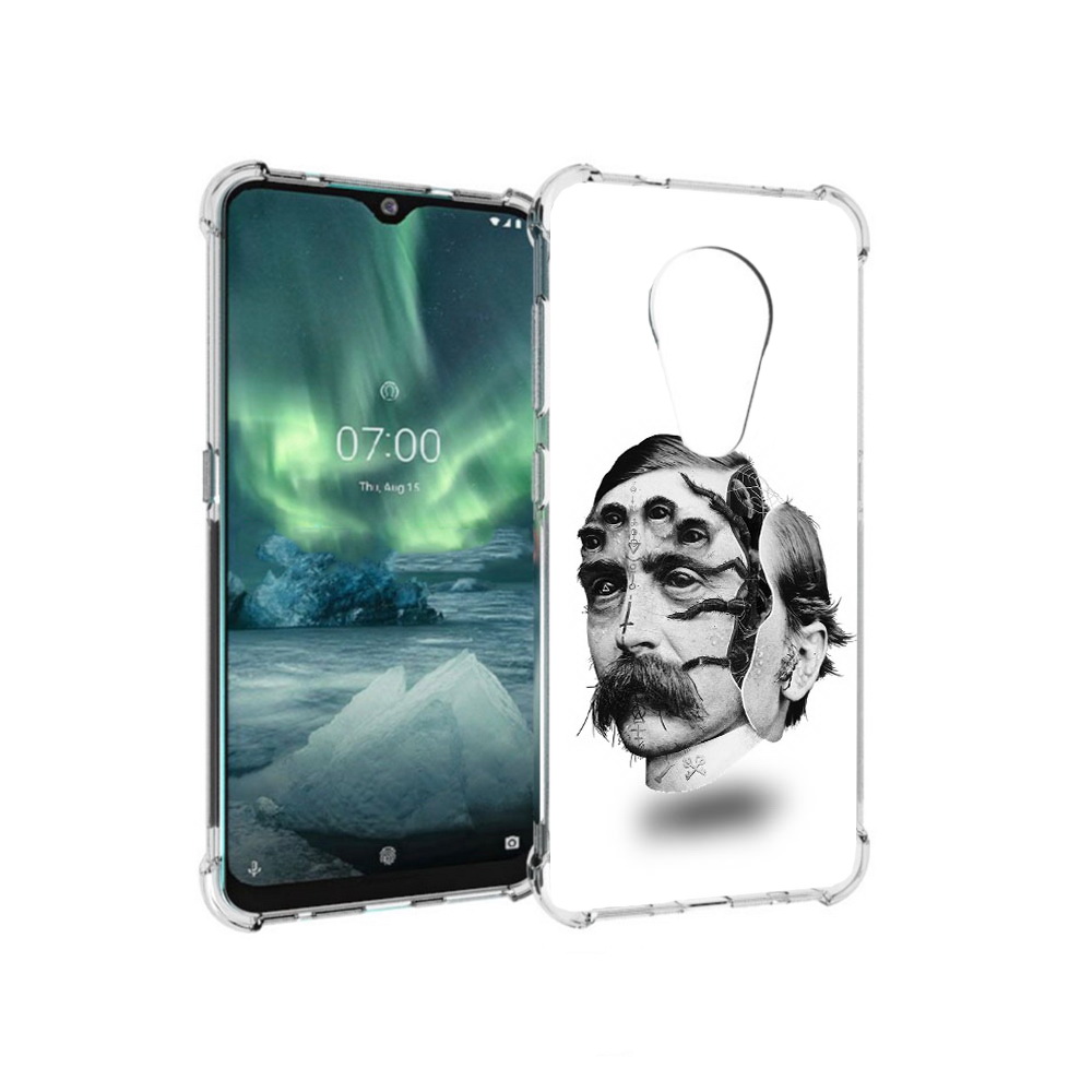

Чехол MyPads Tocco для Nokia 7.2 страшное лицо мужчины (PT139171.105.629), Прозрачный, Tocco
