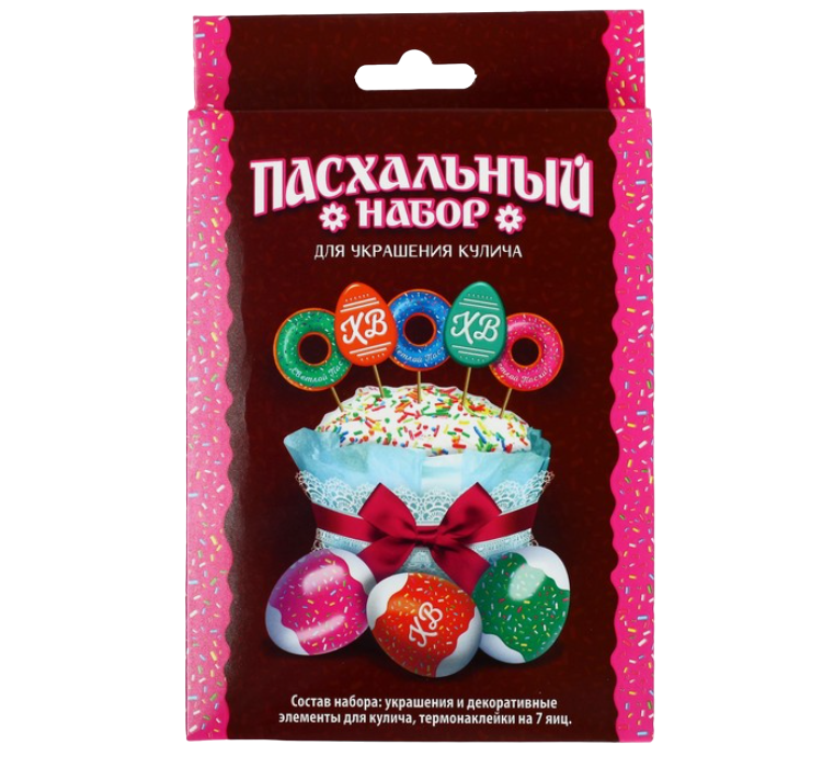

НАБОР ДЛЯ УКРАШЕНИЯ КУЛИЧА "ПОНЧИКИ" 12*16*1 СМ (1) 4491353