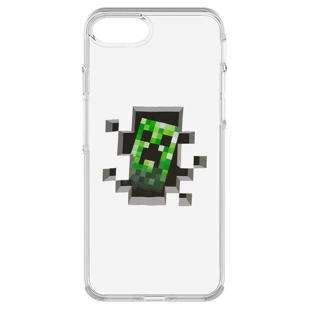 

Чехол-накладка Krutoff Clear Case Крипер для iPhone 6/6s/7/8/SE, Разноцветный