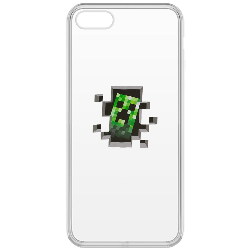 

Чехол-накладка Krutoff Крипер для iPhone 5/5s, Прозрачный