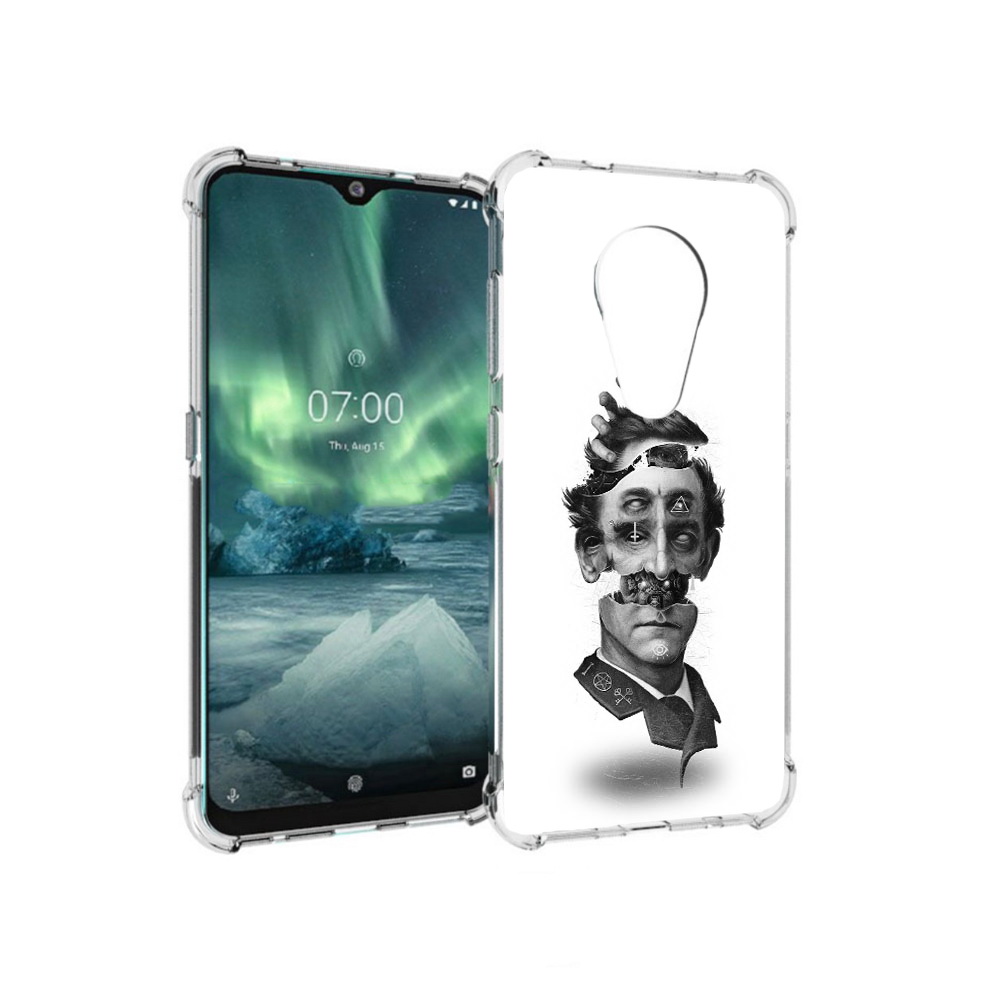 

Чехол MyPads Tocco для Nokia 7.2 страшное лицо абстракция (PT139171.105.628), Прозрачный, Tocco