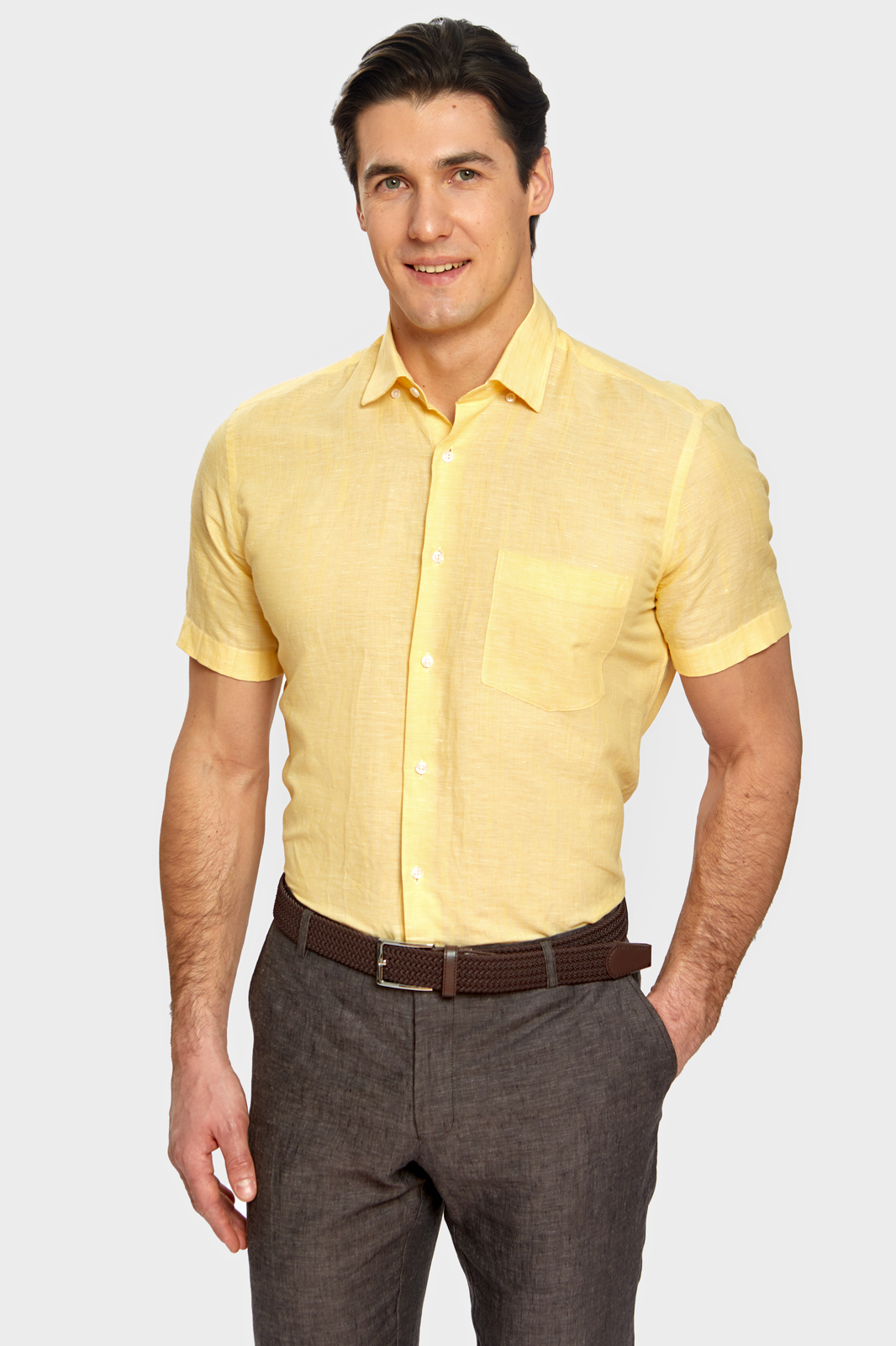 Рубашка мужская Kanzler 2S-423RL-1145-71 желтая 46