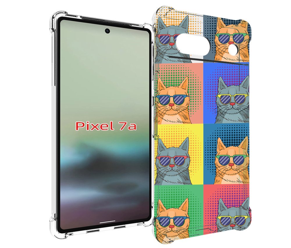

Чехол MyPads разноцветные-коты для Google Pixel 7A, Tocco