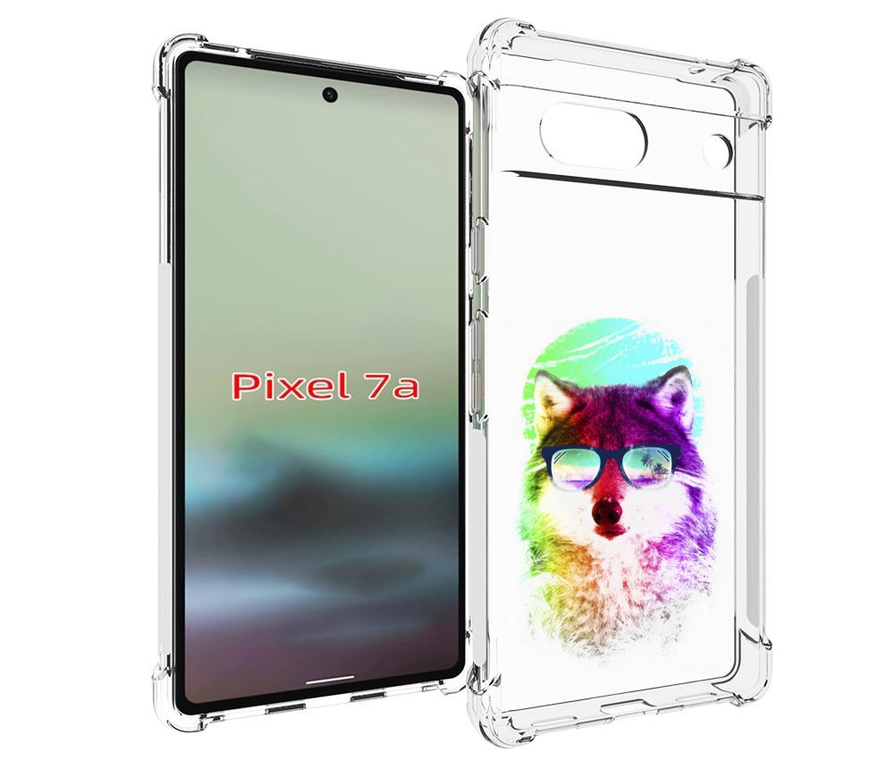

Чехол MyPads радужный волк детский для Google Pixel 7A, Tocco
