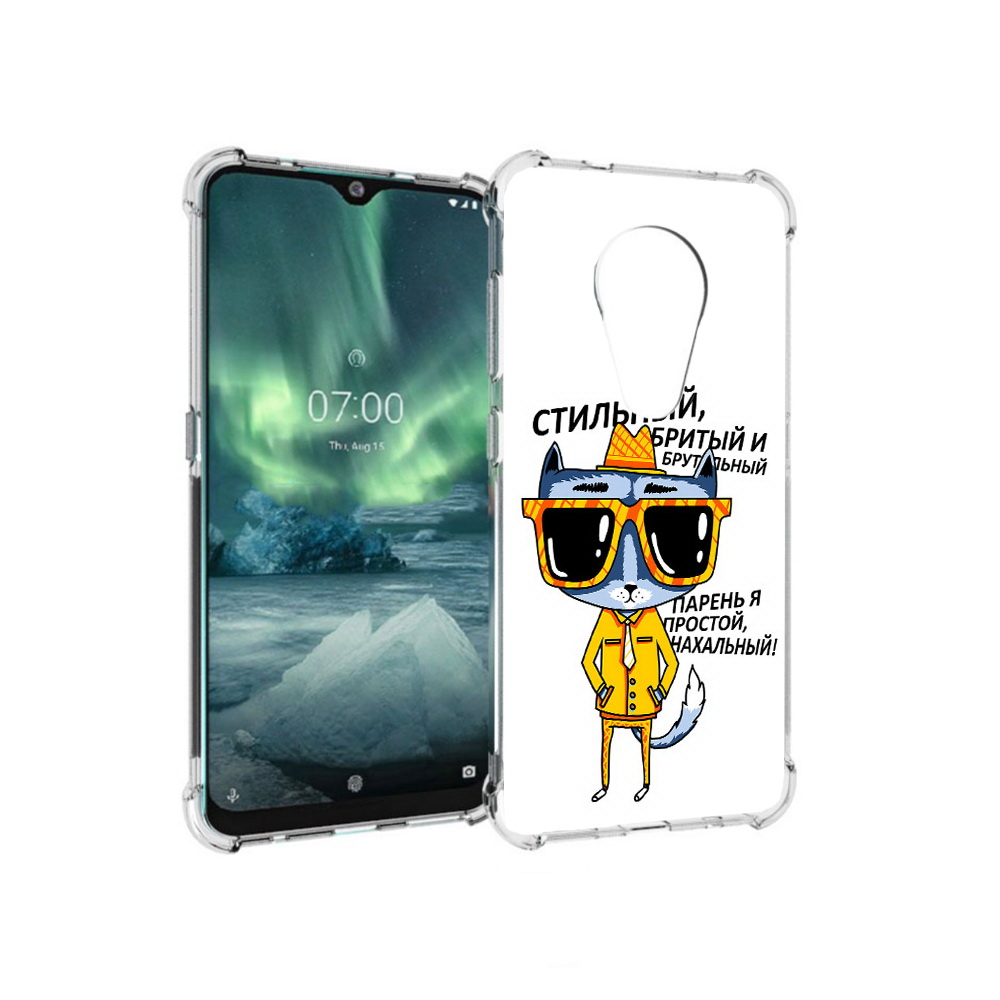 

Чехол MyPads Tocco для Nokia 7.2 стильный кот (PT139171.105.625), Прозрачный, Tocco