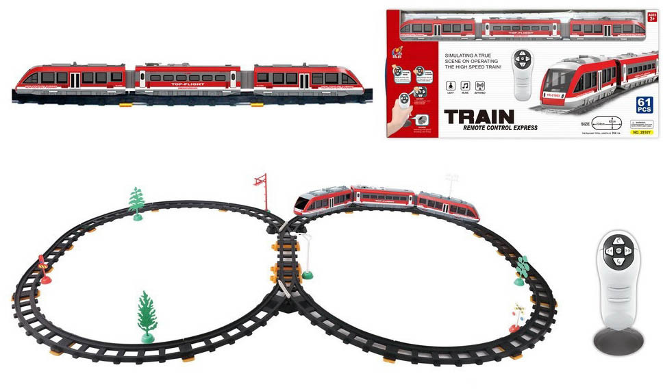 Железная дорога CS Toys с пультом управления, длина полотна 387 см, свет, звук 2810Y
