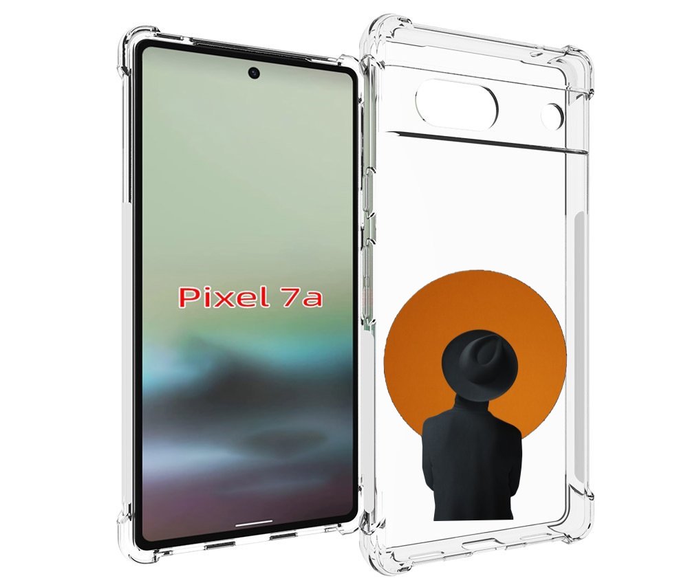 

Чехол MyPads парень в шляпе в оранжевом кружке для Google Pixel 7A, Tocco