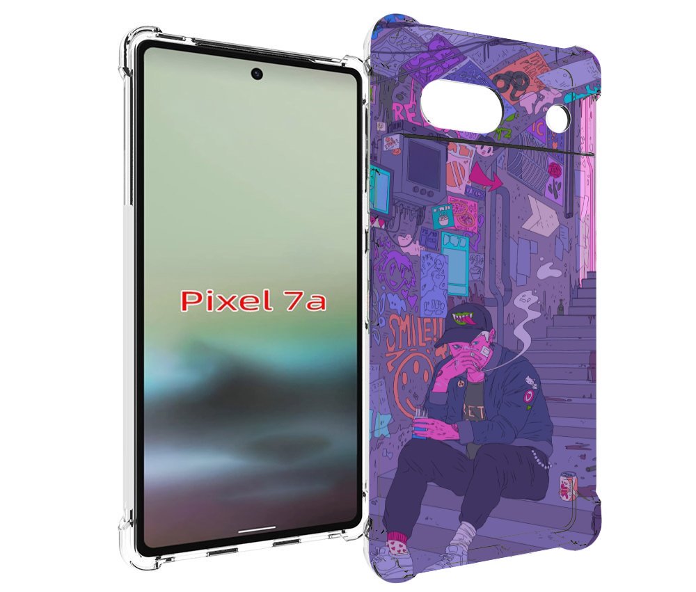 

Чехол MyPads парень в подъезде мультик для Google Pixel 7A, Tocco