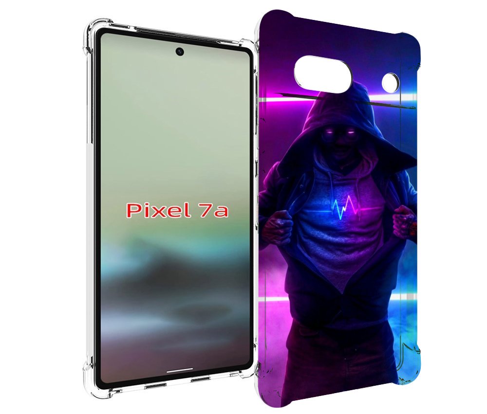 

Чехол MyPads парень в капюшоне неоновый для Google Pixel 7A, Tocco