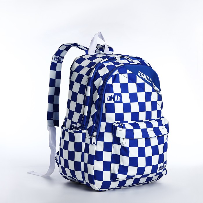 Рюкзак молодёжный из текстиля на молнии, 5 карманов белый/синий рюкзак молодёжный wenger 47 х 37 х 26 см 23л отделение для планшета чёрный синий