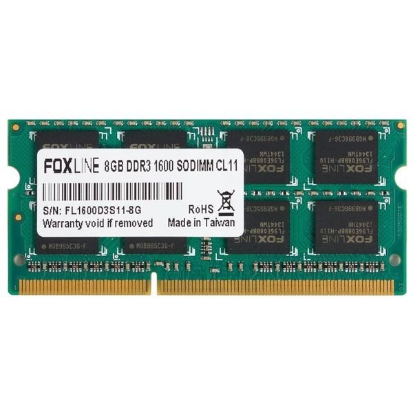 

Foxline Оперативная память для ноутбука Foxline FL1600D3S11-8G CL11 SO-DIMM 8Gb DDR3 1600