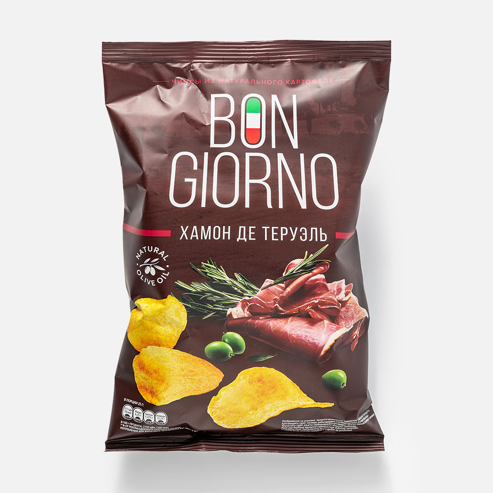 Чипсы Bon Giorno картофельные, Хамон де Теруэль, 80 г