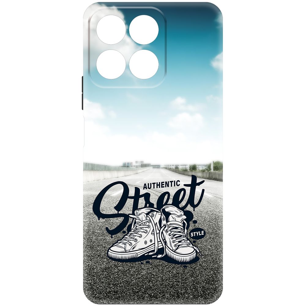 

Чехол-накладка Krutoff Soft Case Кроссовки мужские Уличный стиль для Honor X7c черный