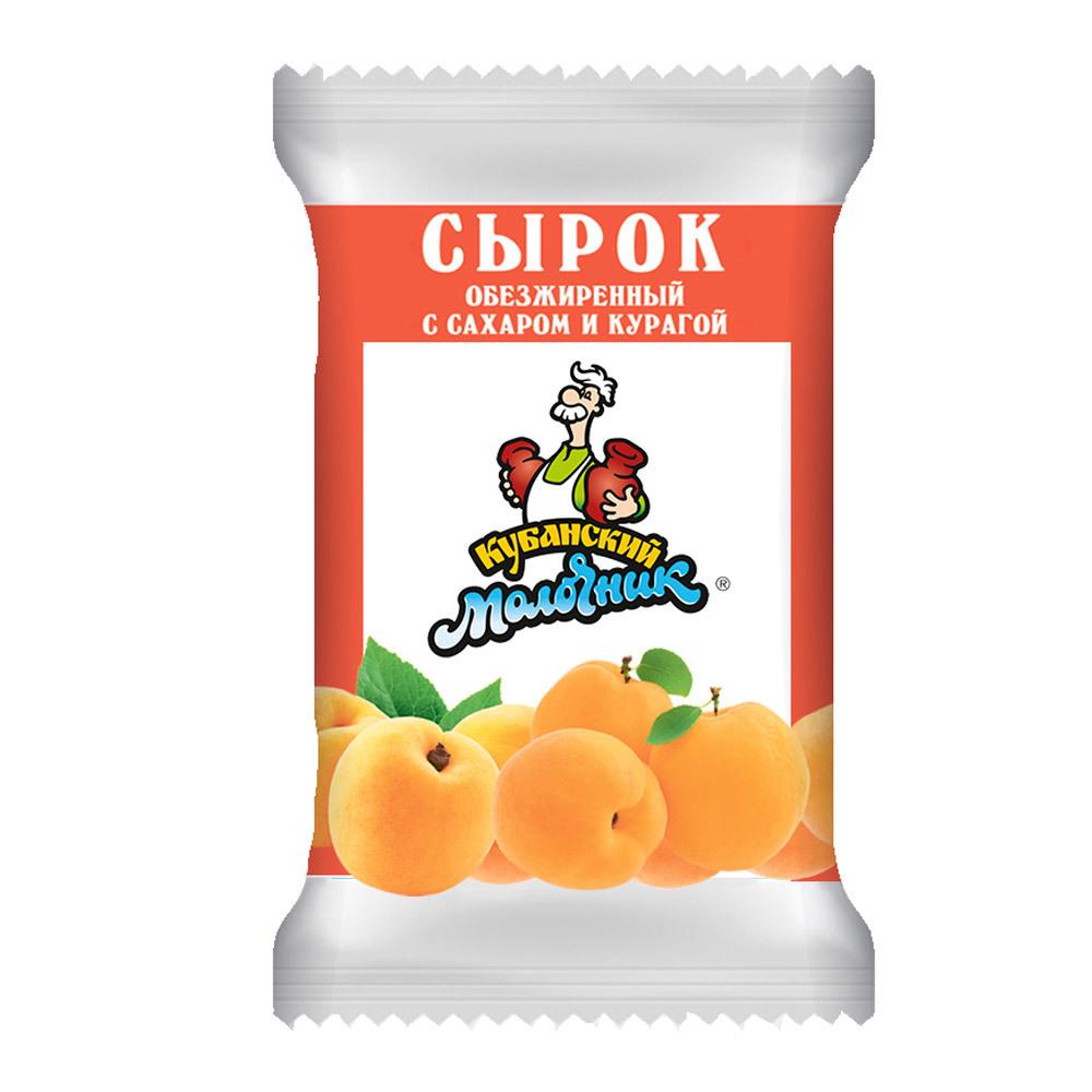 

Сырок Кубанский молочник обезжиренный, с сахаром и курагой, 100 г