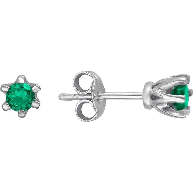 

Серьги женские из серебра Эстет 01С252288-2, изумруд, 01С252288-2