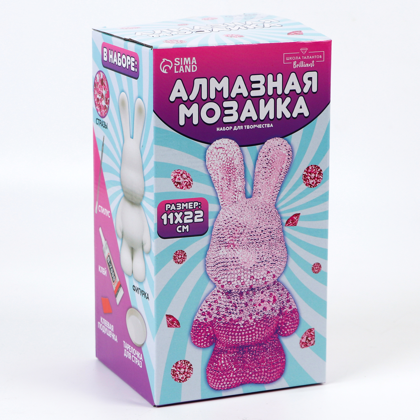 

Алмазная мозаика Школа талантов на фигурке Зайка, 11х22 см, Зайка