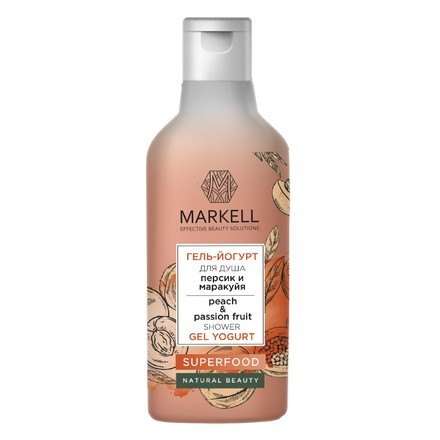 

Гель-йогурт Markell для душа Superfood персик и маракуйя 380 мл