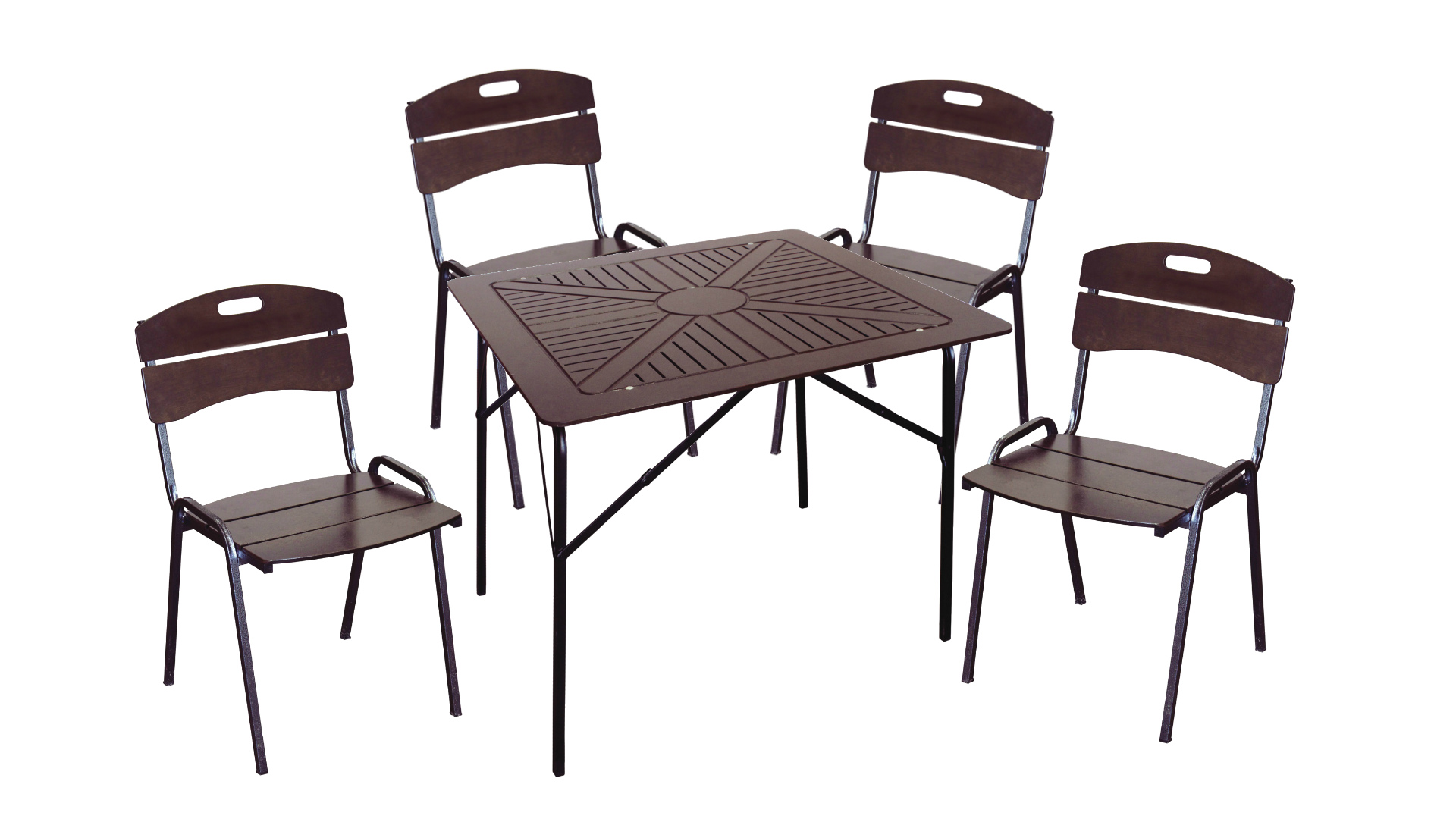 фото Набор мебели толедо 2 складной со спинкой арт.3722 коричневый, комплект-агро