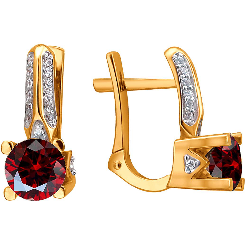 

Серьги женские из золота Эстет 01С3112169Р-6, гранат/фианит, 01С3112169Р-6