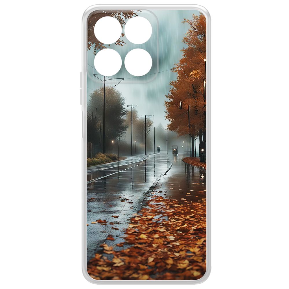 

Чехол-накладка Krutoff Clear Case Осенний дождь для Honor X7c, Прозрачный