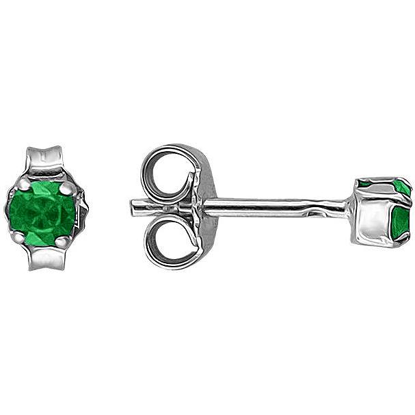 

Серьги-пусеты из серебра Эстет 01С254715-2, изумруд, 01С254715-2