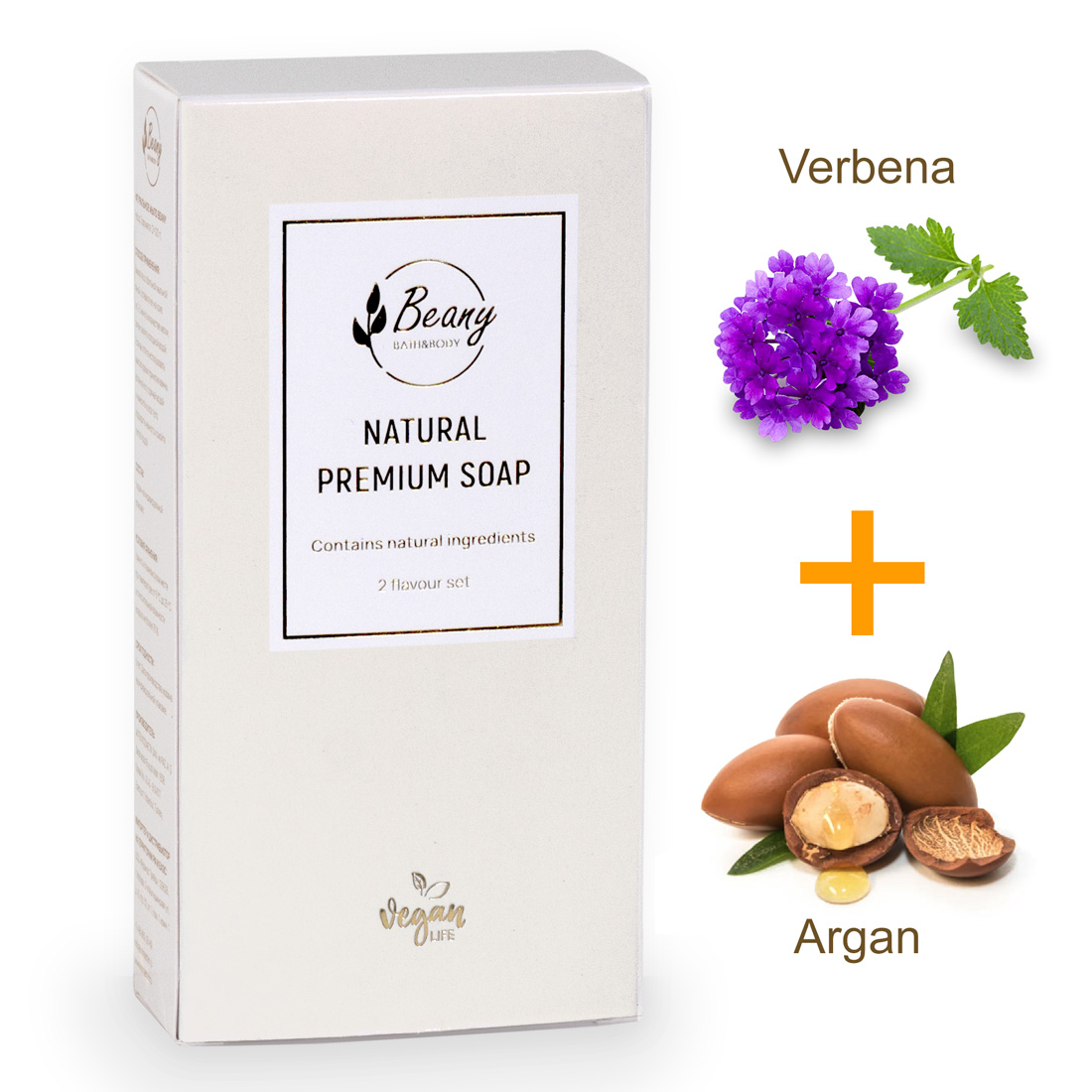 Подарочный набор турецкого мыла Beany Verbena + Argan 120 г х 2 шт. мануфактура натуральной косметики и мыла живица подарочный набор молочко и духи марина де бурбон 1