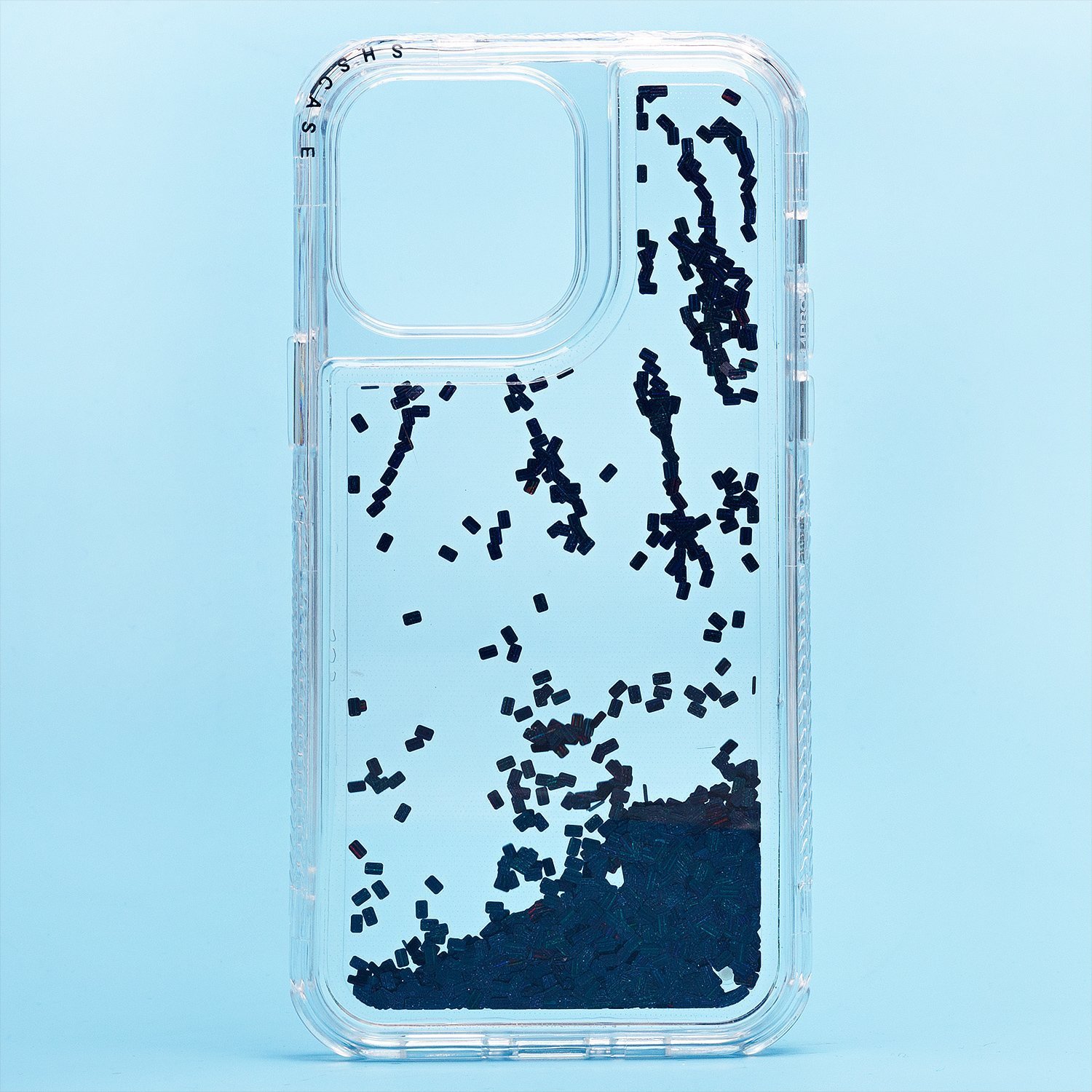 

Чехол для iPhone 14 Pro Max силиконовый с блестками 4 черный