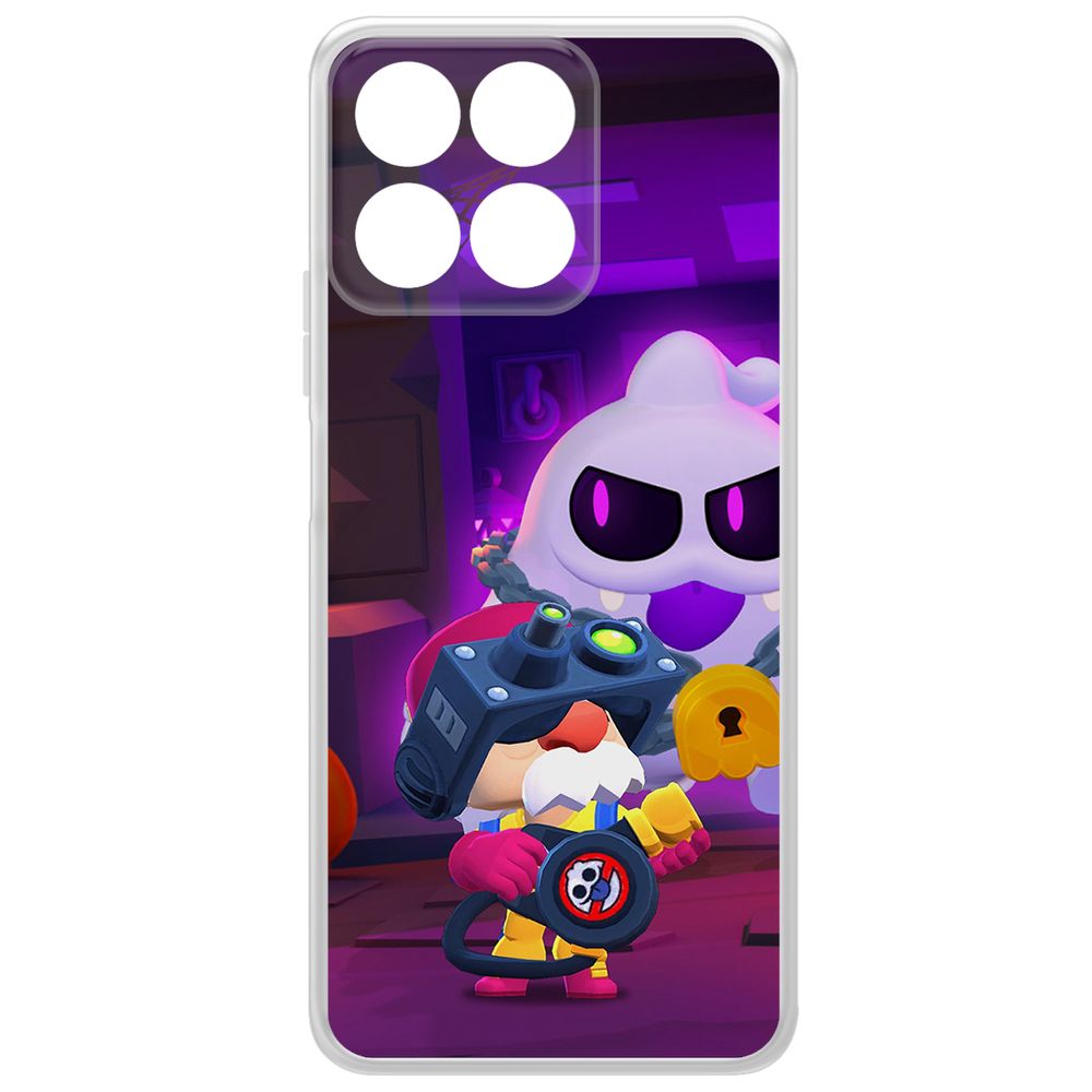 

Чехол-накладка Krutoff Clear Case Brawl Stars-Охотник за Скуиками Гэйл для Honor X7c, Прозрачный