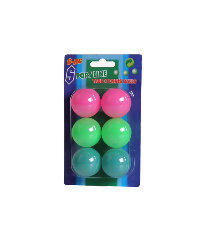 Мячи для настольного тенниса пластиковые розовые-голубые-зеленые 6 шт