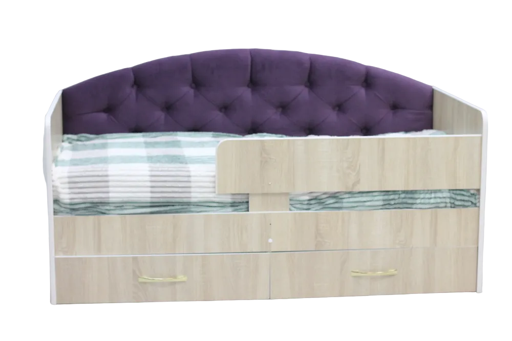 Кровать детская Тренд Мебель Сказка-Lite Сонома + фиолетовый 164х84