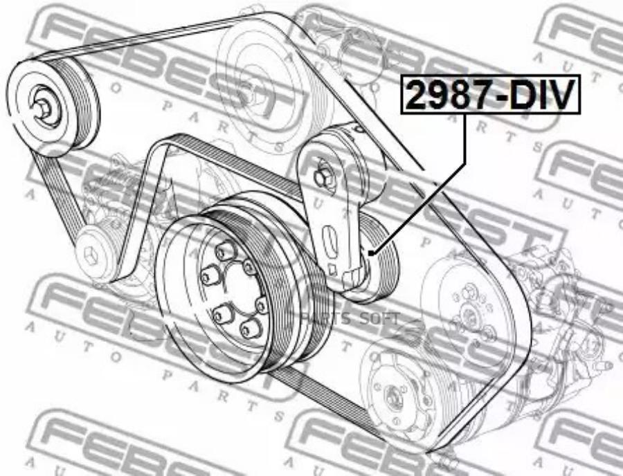 

Ролик натяжной ПОДХОДИТ ДЛЯ Land Rover DISCOVERY IV 2010- 2987-DIV