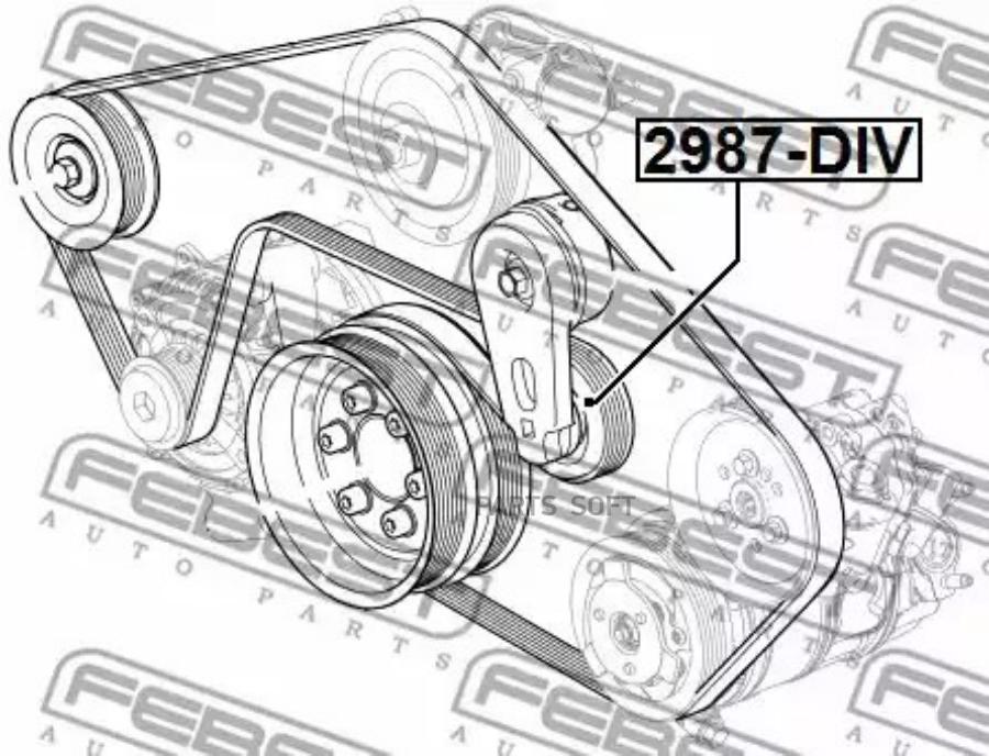 Ролик натяжной ПОДХОДИТ ДЛЯ Land Rover DISCOVERY IV 2010- 2987-DIV