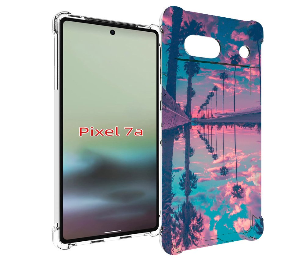 

Чехол MyPads отражение-пальм для Google Pixel 7A, Tocco