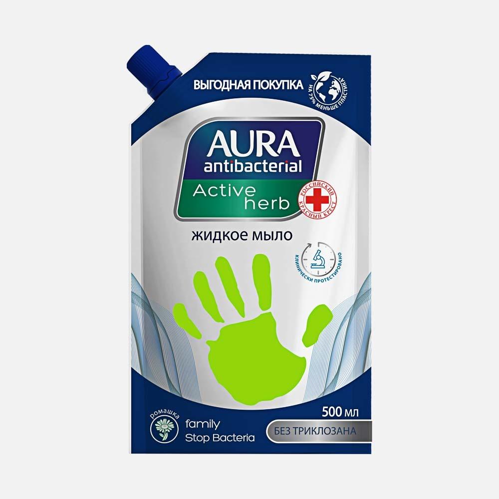 Мыло жидкое Aura антибактериальное, ромашка, 500 мл мыло жидкое aura antibacterial 2 5 л