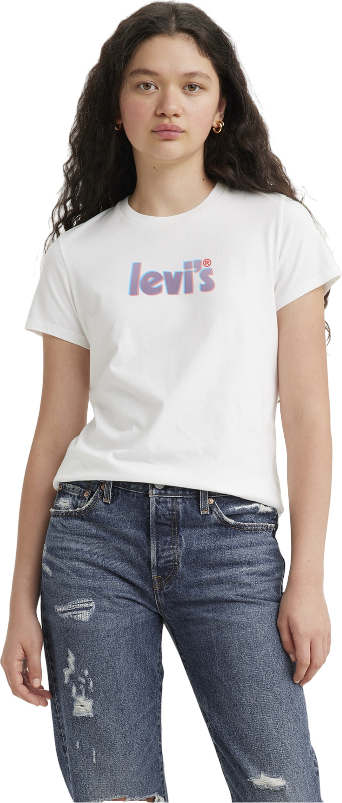 

Футболка женская Levi's Women The Perfect Tee белая S, Белый, Women The Perfect Tee
