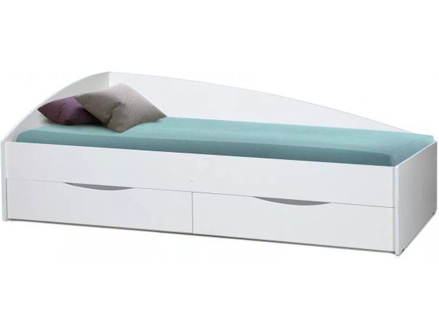 Кровать Фея - 3 одинарная асимметричная (900х2000) белый