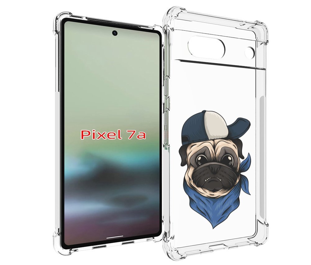 

Чехол MyPads мопс-в-кепке для Google Pixel 7A, Tocco