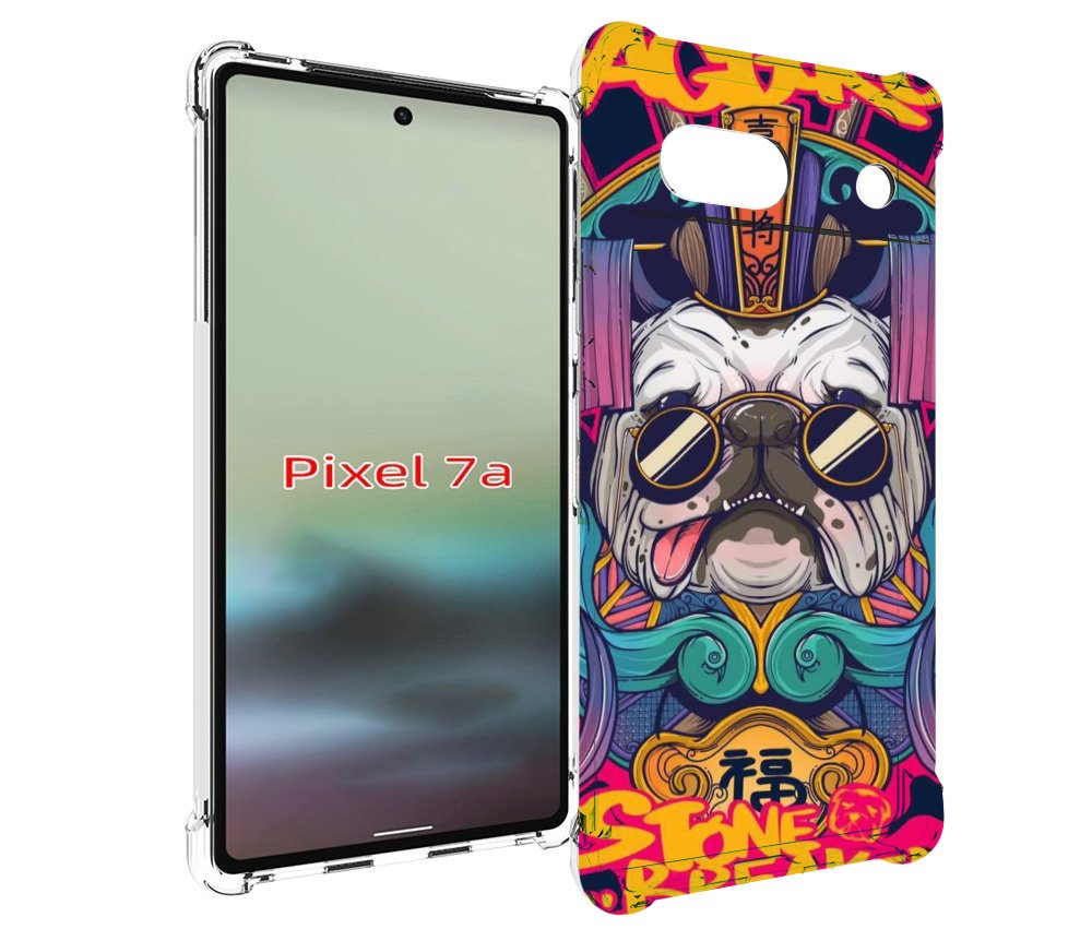 

Чехол MyPads мопс агро яркая для Google Pixel 7A, Tocco
