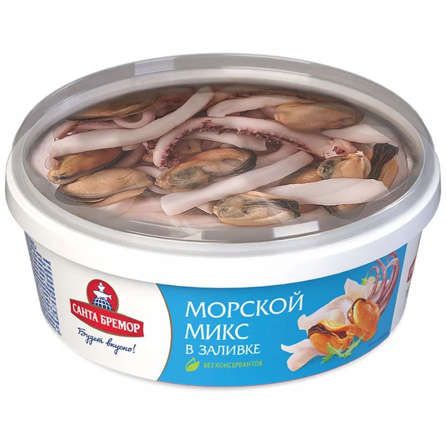 фото Коктейль из морепродуктов санта бремор морской микс в заливке 300 г