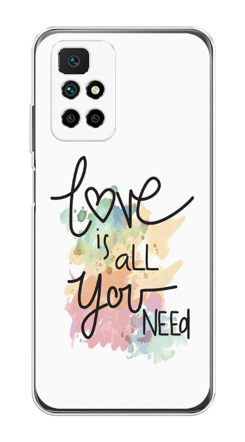 

Чехол на Xiaomi Redmi 10 "Love is all you need", Белый;черный;зеленый, 311350-1