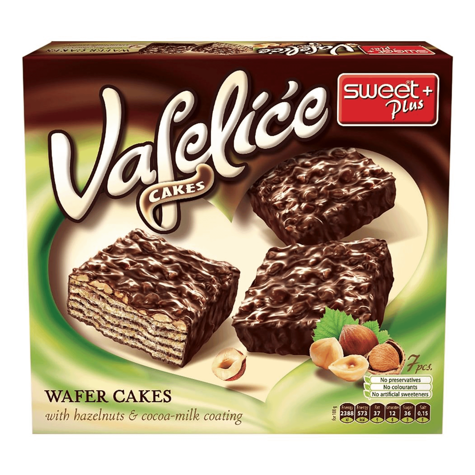 Вафли Sweet Plus+ с лесным орехом 125 г