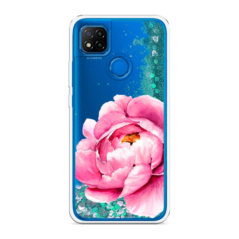 

Жидкий чехол с блестками "Прекрасный пион" на Xiaomi Redmi 9C