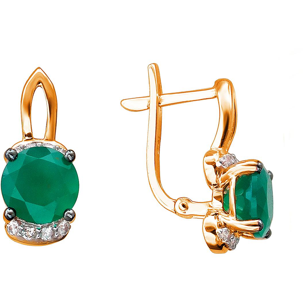 

Серьги женские из золота Эстет 01С4112166Р-1, фианит/агат, 01С4112166Р-1