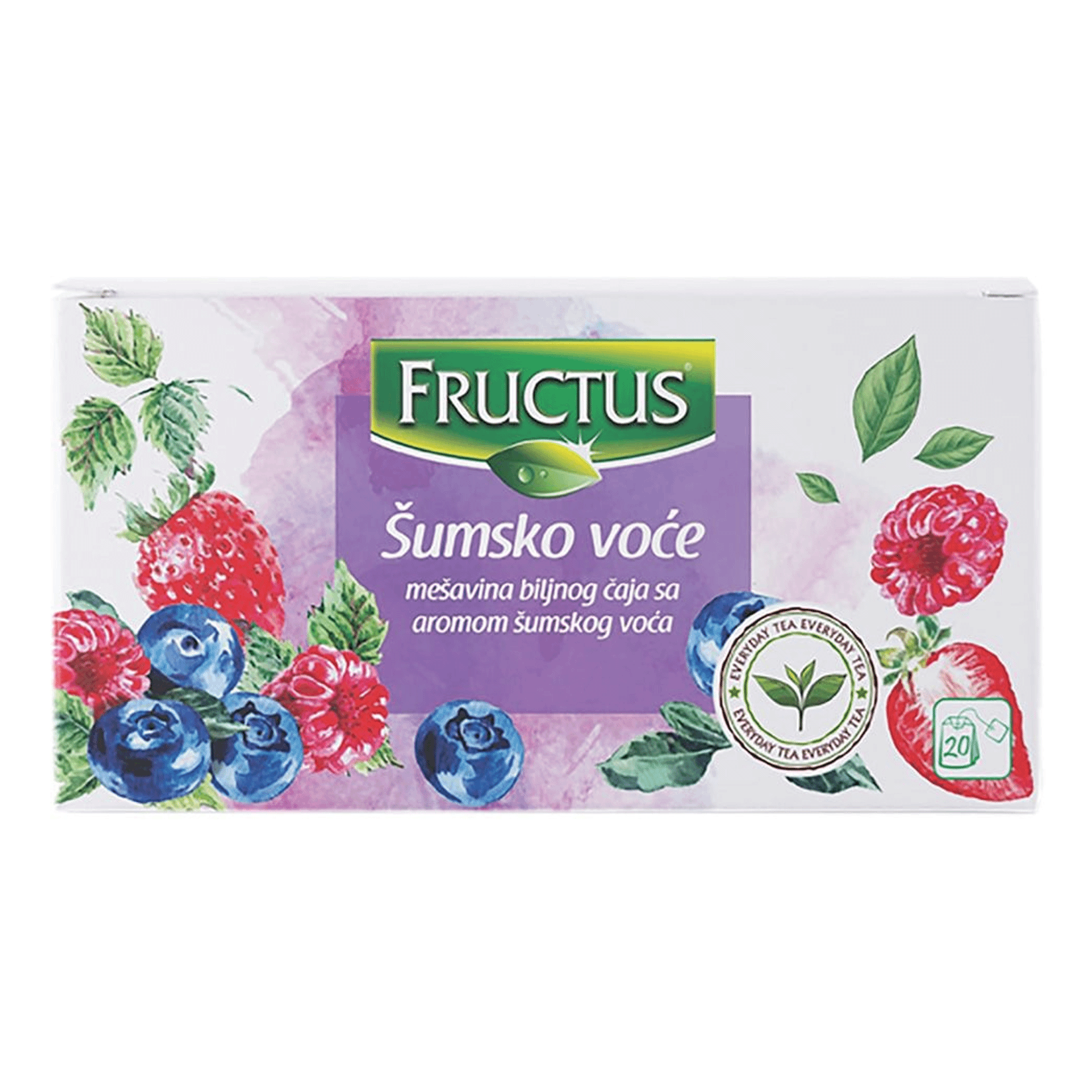 Чай травяной Fructus С лесными ягодами в пакетиках 2,5 г х 20 шт