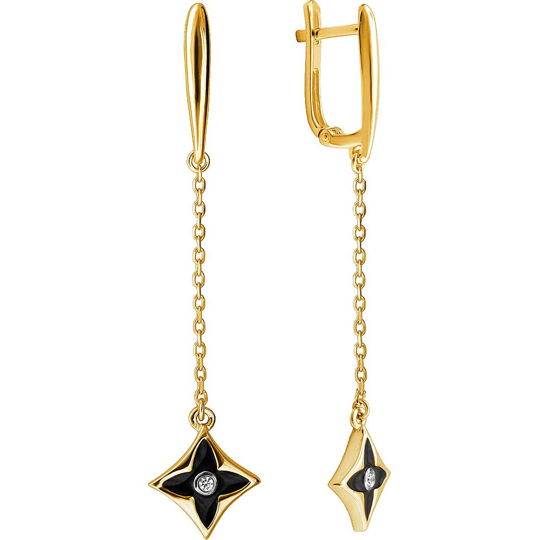 

Серьги женские из золота Эстет 01С1312964Э, фианит, 01С1312964Э