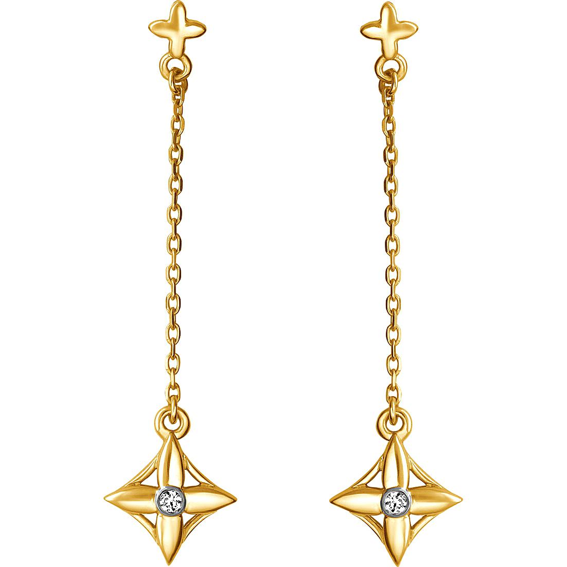 

Серьги женские из золота Эстет 01С1312958, фианит, 01С1312958
